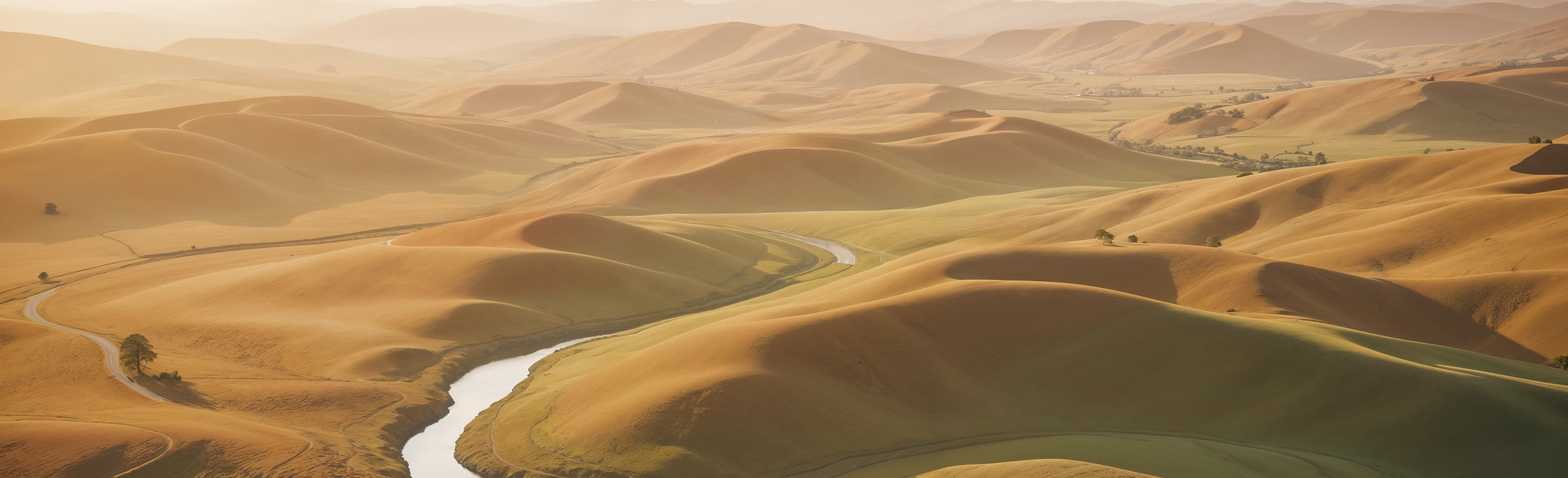 A desert path beside water and warm stone